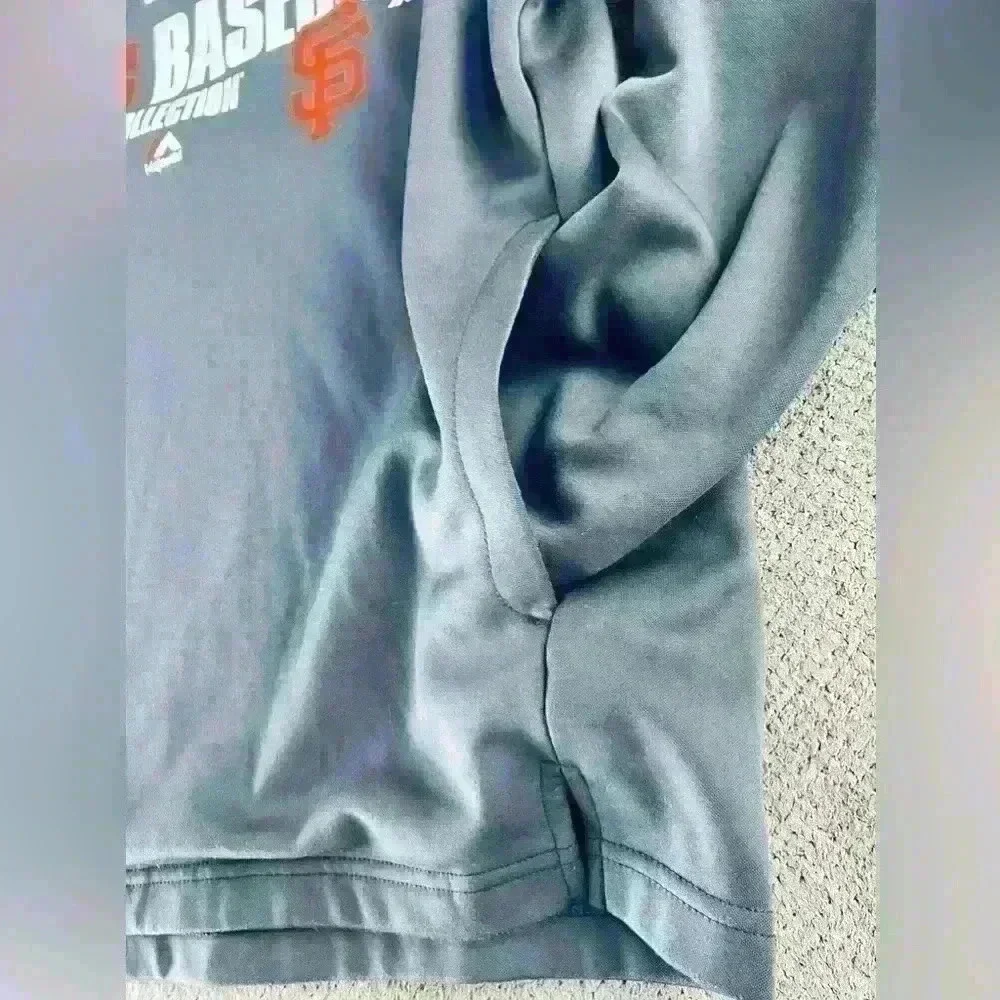 Majestic MLB San Francisco Giants Men’s Medium Hooded Sweatshirt w/ Side Pockets - Picture 4 of 9